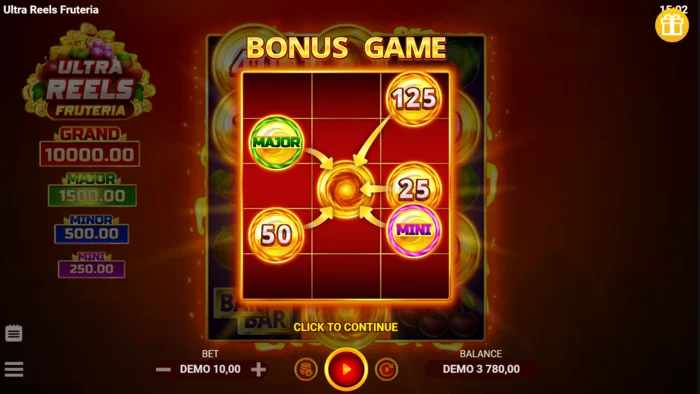 Ultra Reels Fruteria - Hold and Win -huoneen käynnistys